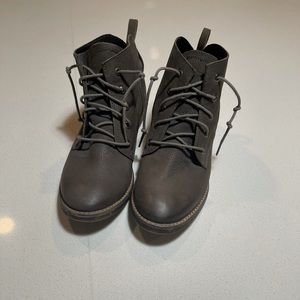 Genuine leather brown ankle boots